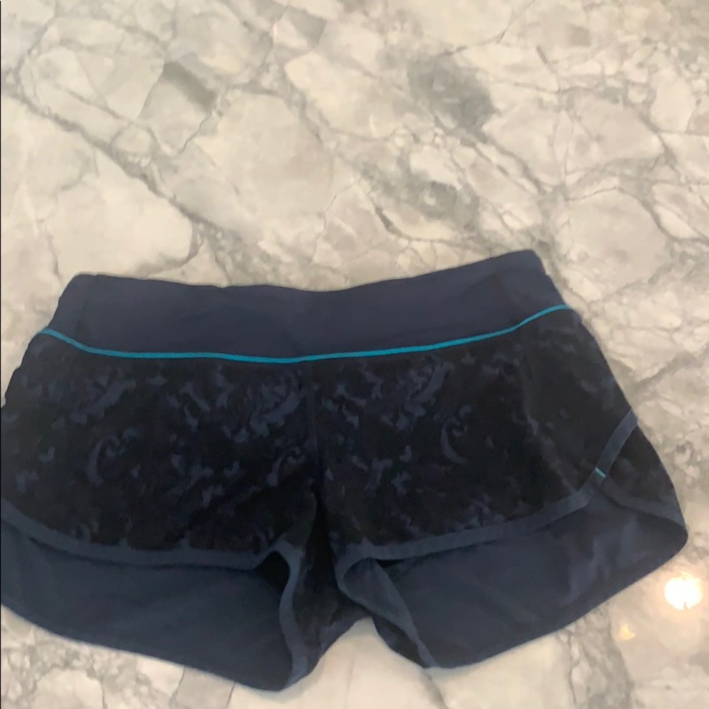 Lululemon speed shorts. Size 6 navy/black/blue